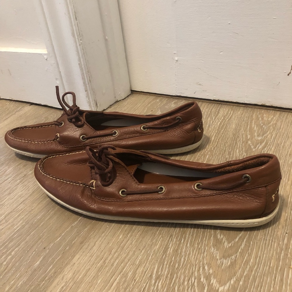 Ll bean ladies slip on deck shoes size 10